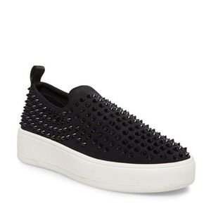 Steve Madden Baxon Black Studs Slip On Sneakers